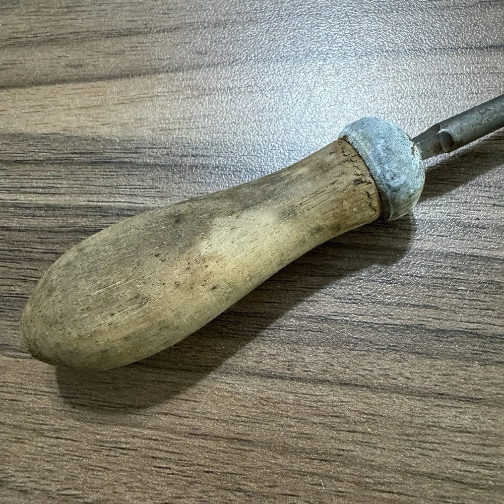 Vintage Python Knife Hone Sharpener Sharpening Primitive‎ Wood Handle Rare 8.75